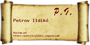 Petrov Ildikó névjegykártya